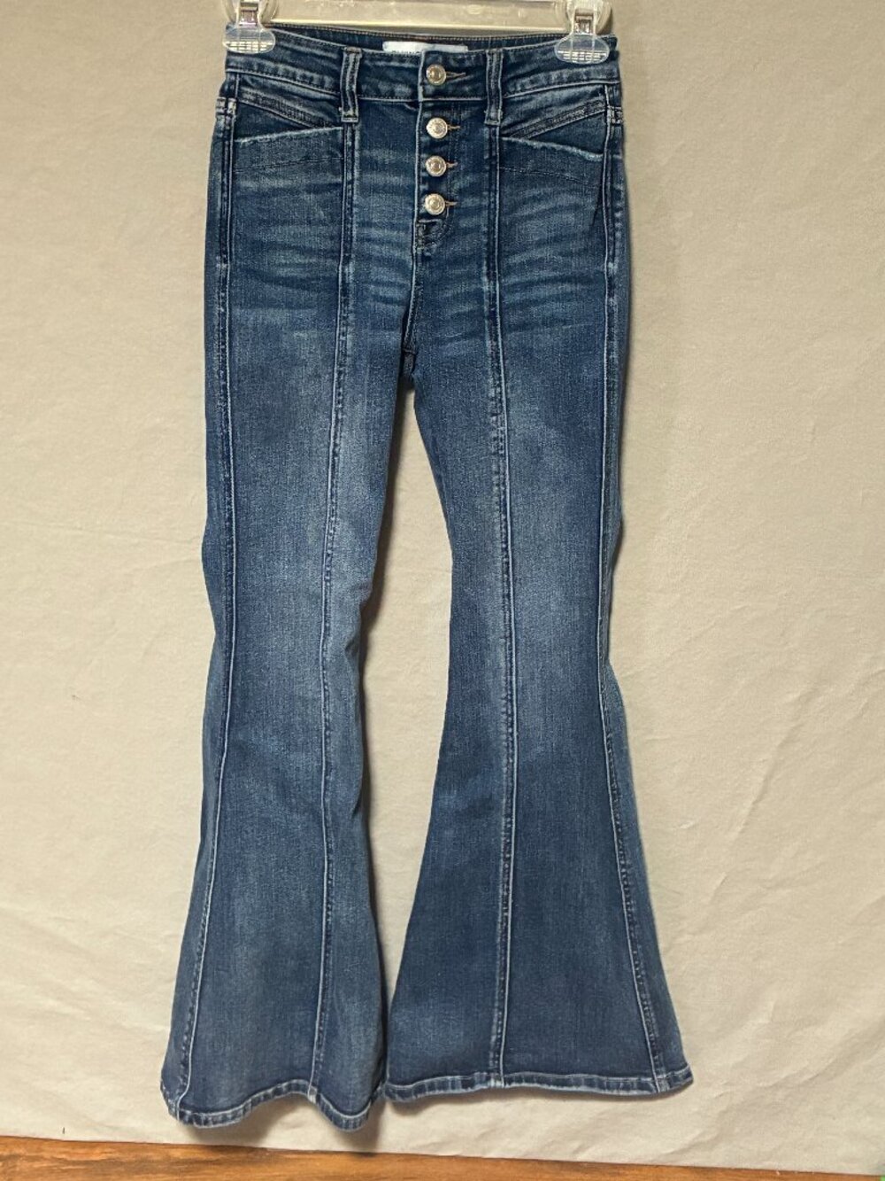 Flying Monkey 24 Front Seam Super Flare Bell Bottom Button Fly Jeans 70's Boho